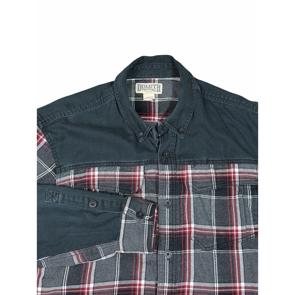 Duluth Trading Burlyweight Flannel Fire Hose Long Sleeve Shirt Men’s Size L Rare